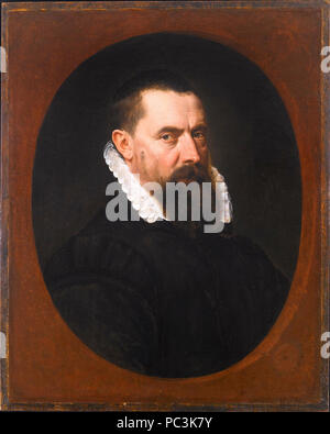 Adriaen Thomasz. Key - Portrait of a Bearded Gentleman, Bust-Length, in a Black Doublet with a White Lace Ruff. Stock Photo