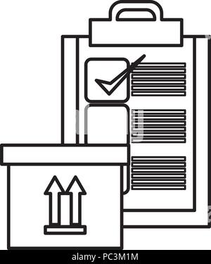 delivery carton packing with checklist Stock Vector