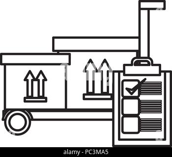 cart with delivery boxes and checklist Stock Vector