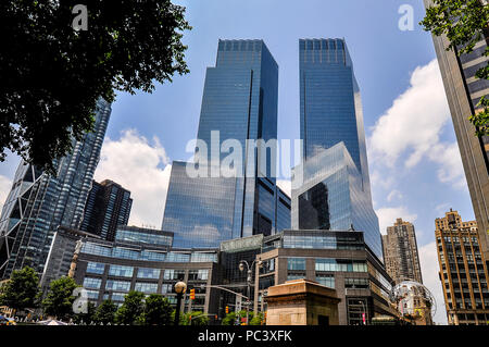 Manhattan, New York - June 10, 2011: Time Warner Center on June 10, 2011 in Manhattan, NY. Stock Photo