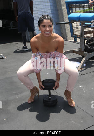 Cast of Netflix's 'Glow' Celebrates Premiere of Season 2 With 80's Takeover On Muscle Beach  Featuring: Shakira Barrera Where: Venice, California, United States When: 29 Jun 2018 Credit: FayesVision/WENN.com Stock Photo