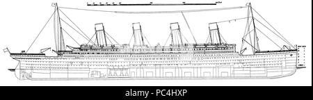 Titanic side plan 1911 Stock Photo - Alamy