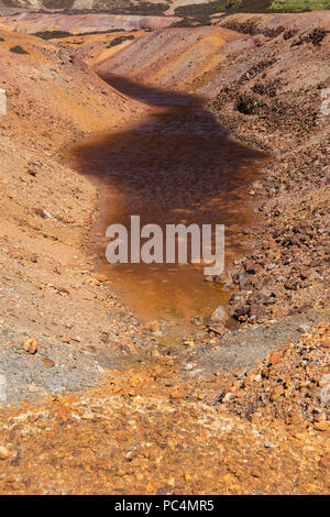 Abandoned open cast mine, Parys Mountain, Anglesey, North Wales Stock Photo