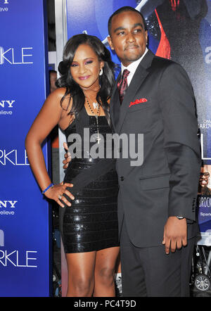 Nick Gordon, Bobbi Kristina Brown  118 at The Sparkle Premiere at the Chinese Theatre In Los Angeles.a Nick Gordon, Bobbi Kristina Brown  118 ------------- Red Carpet Event, Vertical, USA, Film Industry, Celebrities,  Photography, Bestof, Arts Culture and Entertainment, Topix Celebrities fashion /  Vertical, Best of, Event in Hollywood Life - California,  Red Carpet and backstage, USA, Film Industry, Celebrities,  movie celebrities, TV celebrities, Music celebrities, Photography, Bestof, Arts Culture and Entertainment,  Topix, vertical,  family from from the year , 2012, inquiry tsuni@Gamma-US Stock Photo