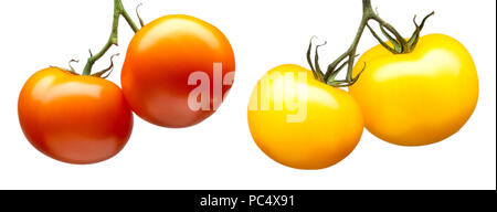 Group of red tomatoes isolated on white background Stock Photo