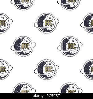 Bitcoin sign seamless pattern in pixel art style. 8-bit Bitcoin sign from  pixels in 2d isolated on white background. Cryptocurrency, blockchain.  Vecto Stock Vector Image & Art - Alamy