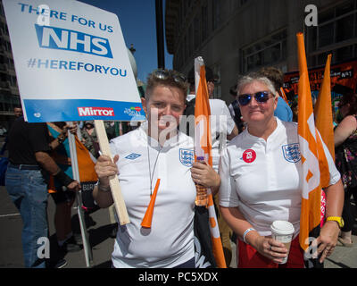 Tens of thousands of people join a huge demonstration to mark the 70th anniversary of the National Health Service.  Featuring: Atmosphere, View Where: London, England, United Kingdom When: 30 Jun 2018 Credit: Wheatley/WENN Stock Photo