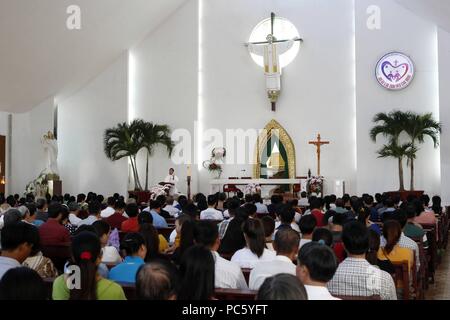 Bai Dau catholic church.  Sunday morning catholic mass.  Vung Tau.  Vietnam. | usage worldwide Stock Photo