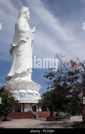 Linh Ung buddhist pagoda.  Quan Am bodhisattva of compassion or goddess of Mercy or lady Buddha.  Giant statue 67 m.   Danang. Vietnam. | usage worldwide Stock Photo