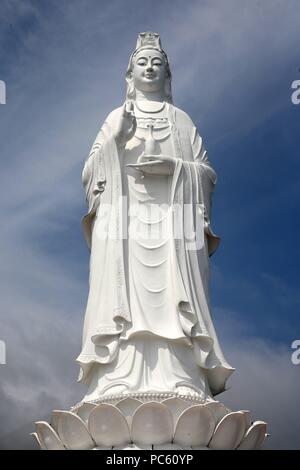 Linh Ung buddhist pagoda.  Quan Am bodhisattva of compassion or goddess of Mercy or lady Buddha.  Giant statue 67 m.   Danang. Vietnam. | usage worldwide Stock Photo