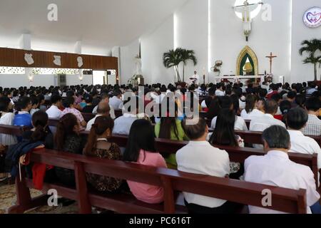 Bai Dau catholic church.  Sunday morning catholic mass.  Vung Tau.  Vietnam. | usage worldwide Stock Photo