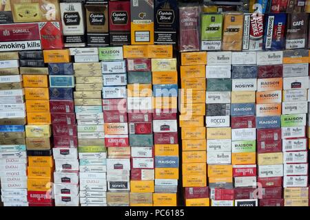 Cigarettes and Tobacco for sale.  Ho Chi Minh City.  Vietnam. | usage worldwide Stock Photo