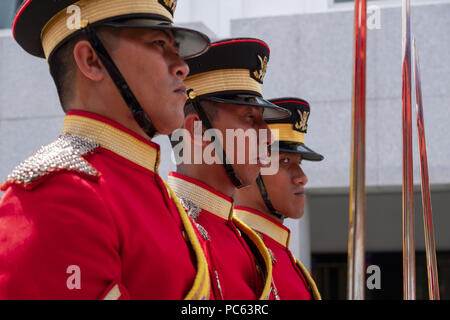 Putrajaya, Kuala Lumpur, Malaysia. 31st July, 2018. Soldiers seen with swords during the National Warrior's Day celebrated on 31st July 2018 at Dataran Pahlawan, Putrajaya.Malaysia celebrated the 50th National Warrior's Day on 31st July 2018 at Dataran Pahlawan, Putrajaya dedicated to the nation's warriors for their sacrifice and priceless contributions to the nation. Credit: Faris Hadziq/SOPA Images/ZUMA Wire/Alamy Live News Stock Photo