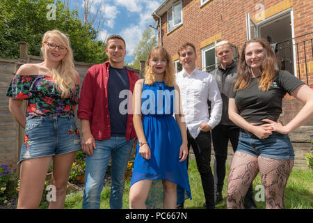 Honiton, UK. 31th July 2018. On the set of drama/sitcom 'Moving In' with Kayleigh-Jade West, Kayleigh-Paige Rees, Will Hawkins & Ashok Lynn-Bertoli. Comedy created by Zandie Thornton. Credit: Thomas Faull/Alamy Live News Stock Photo