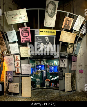 Jamestown, New York, USA. 31st July, 2018. A George Carlin display at the National Comedy Center during its grand opening week. Located in Lucille Ball's hometown, the National Comedy Center is a state-of-the-art, interactive museum that celebrates comedy's great minds and unique voices. Credit: Brian Cahn/ZUMA Wire/Alamy Live News Stock Photo