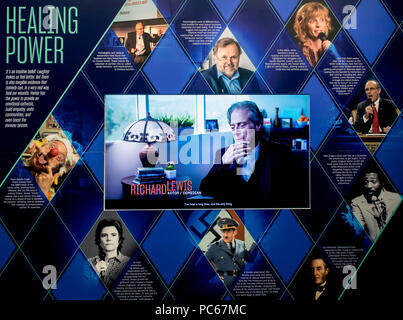 Jamestown, New York, USA. 31st July, 2018. A video wall display at the National Comedy Center during its grand opening week. Located in Lucille Ball's hometown, the National Comedy Center is a state-of-the-art, interactive museum that celebrates comedy's great minds and unique voices. Credit: Brian Cahn/ZUMA Wire/Alamy Live News Stock Photo