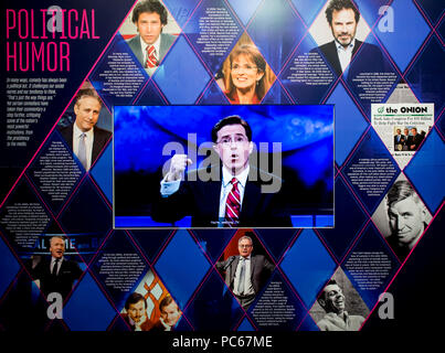 Jamestown, New York, USA. 31st July, 2018. A video wall display at the National Comedy Center during its grand opening week. Located in Lucille Ball's hometown, the National Comedy Center is a state-of-the-art, interactive museum that celebrates comedy's great minds and unique voices. Credit: Brian Cahn/ZUMA Wire/Alamy Live News Stock Photo