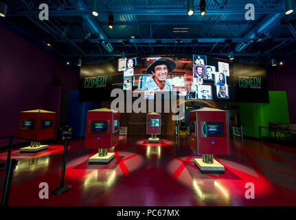 Jamestown, New York, USA. 31st July, 2018. The lobby of the National Comedy Center during its grand opening week. Located in Lucille Ball's hometown, the National Comedy Center is a state-of-the-art, interactive museum that celebrates comedy's great minds and unique voices. Credit: Brian Cahn/ZUMA Wire/Alamy Live News Stock Photo