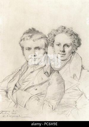 48 Jean Auguste Dominique Ingres - Double Portrait of Otto Magnus von Stackelberg and Jacob Linckh - WGA11856 Stock Photo