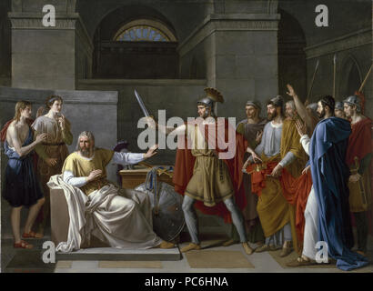 51 Juan Antonio Ribera - Wamba renunciando a la corona, 1819 Stock Photo