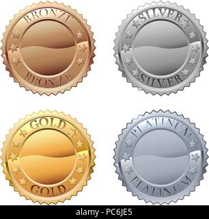 Medals Icon Set Stock Vector