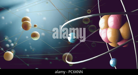 Abstract 3d illustration of science innovation and modern technology.Science and technology background.Mesh and net design Stock Photo