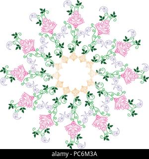 Floral Rounded Decoration Stock Vector
