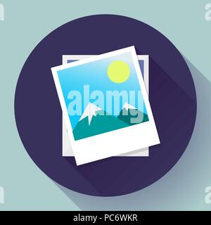 Two photos icon vector - symbol of the photographer. Stock Vector