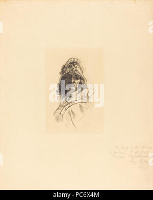 Bust of Bellone, 1883. Auguste Rodin (French, 1840-1917). Drypoint ...