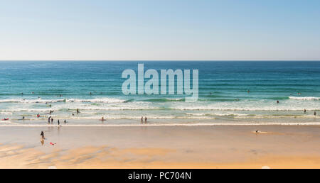 Hot and sunny day at Gwithian Sands, north Cornwall Stock Photo - Alamy