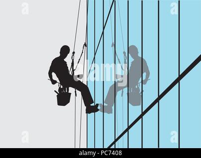 Window washer, cleaner Stock Vector