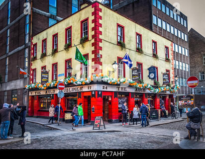 Dublin, Ireland, March 2018, 'The Auld Dubliner' pub building in Temple Bar district Stock Photo