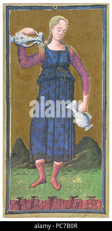 635 Visconti-Sforza tarot deck. Temperance Stock Photo