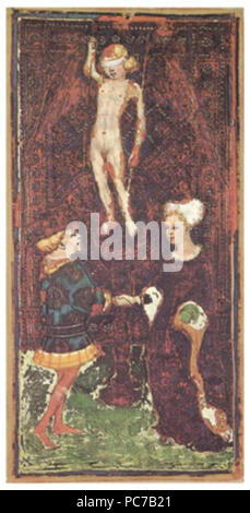 635 Visconti-Sforza tarot deck. lovers Stock Photo