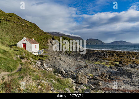 View of Niarbyl Bay, Isle of Man. Stock Photo