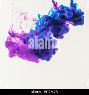 creative design with blue and purple smoke, isolated on white Stock Photo