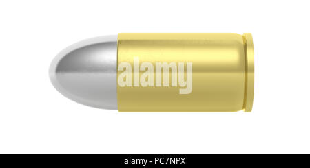 Gold silver bullet isolated cutout on white background. 3d illustartion Stock Photo