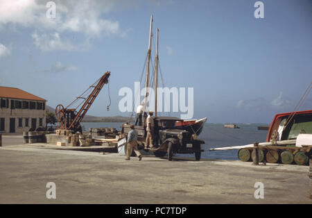 Along the waterfront, Christiansted, Saint Croix, Virgin Islands December 1941 Stock Photo