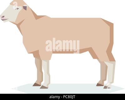 Flat geometric Dorset sheep Stock Vector