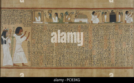 . English: The Book of the Dead of Hunefer, sheet 7 . 19th Dynasty 91 Book of the Dead of Hunefer sheet 7 Stock Photo
