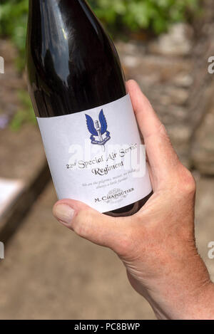 22nd Special Air Service Regiment bottle of red French wine from the house of M Chapoutier. Stock Photo