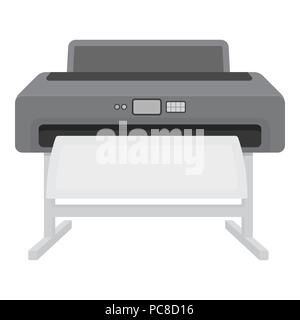 Large format printer icon in monochrome style isolated on white background. Typography symbol vector illustration. Stock Vector