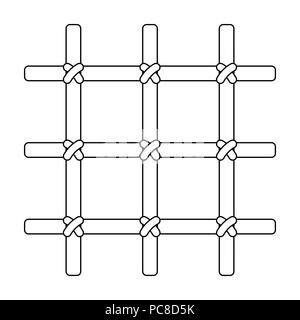 Lattice in the cell of the prisoner. A metal door to hold criminals.Prison single icon in outline style vector symbol stock web illustration. Stock Vector