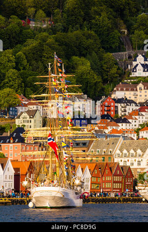 Sailing ship festival in Bergen, Norway Stock Photo