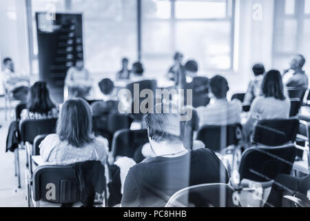 Round table discussion at Business convention. Stock Photo