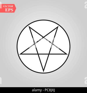 Pentagram vector icon. Isolated vector Illustration. Black on White background. EPS10 Illustration. Stock Vector