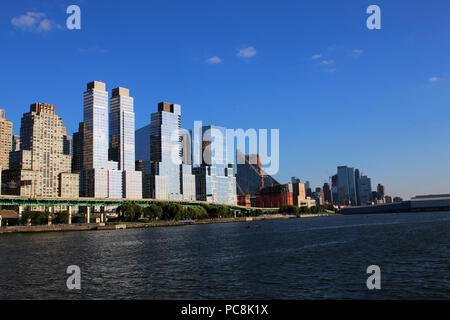 NEW YORK, NY - JULY 09: Pier I and Riverside waterfront, West Side, Manhattan on JULY 9th, 2017 in New York, USA. (Photo by Wojciech Migda) Stock Photo
