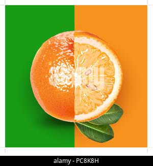 Orange and leaves Stock Vector