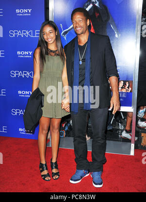 Gary Dourdan, Daughter at The Sparkle Premiere at the Chinese Theatre In Los Angeles.Gary Dourdan, Daughter ------------- Red Carpet Event, Vertical, USA, Film Industry, Celebrities,  Photography, Bestof, Arts Culture and Entertainment, Topix Celebrities fashion /  Vertical, Best of, Event in Hollywood Life - California,  Red Carpet and backstage, USA, Film Industry, Celebrities,  movie celebrities, TV celebrities, Music celebrities, Photography, Bestof, Arts Culture and Entertainment,  Topix, vertical,  family from from the year , 2012, inquiry tsuni@Gamma-USA.com Husband and wife Stock Photo