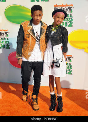 Jaden Smith and Willow Smith 2012 Kids Choice Awards held at Galen